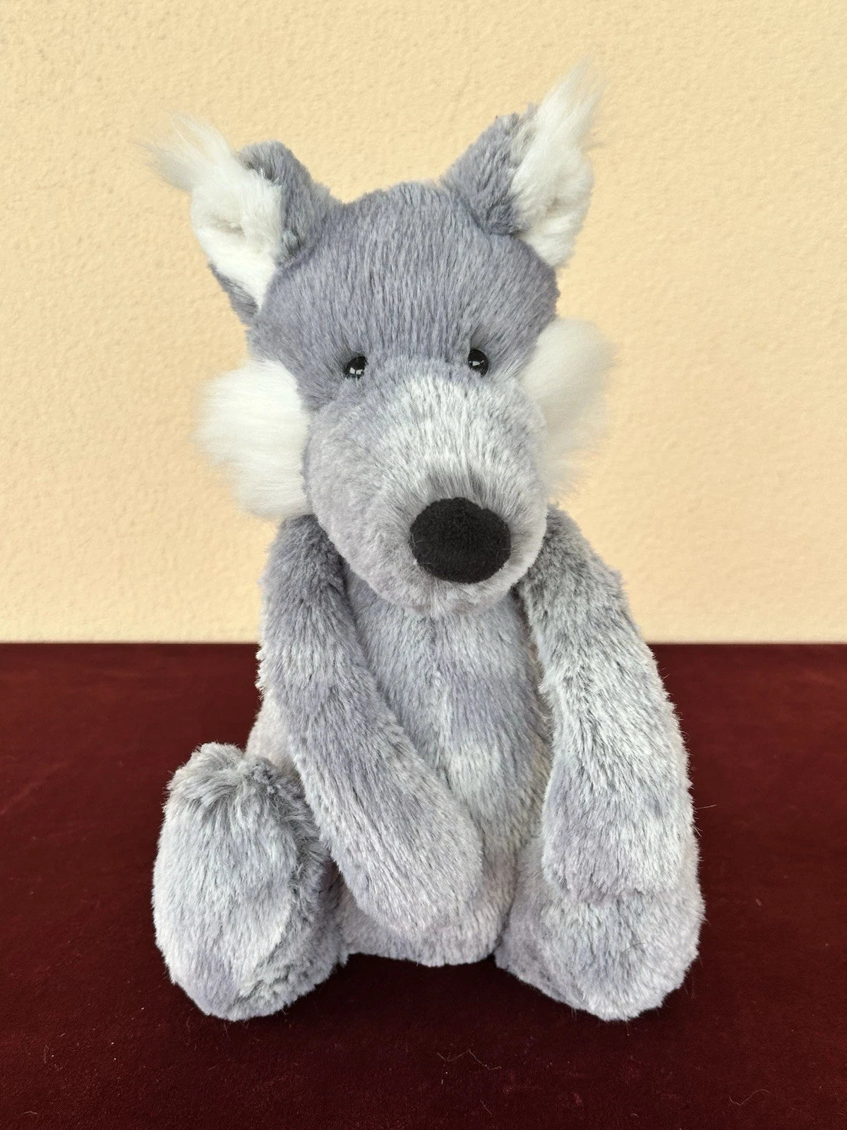 Jellycat Medium Bashful Woodland Willow Wolf NWOT Grey Marble Retired 2016 Plush