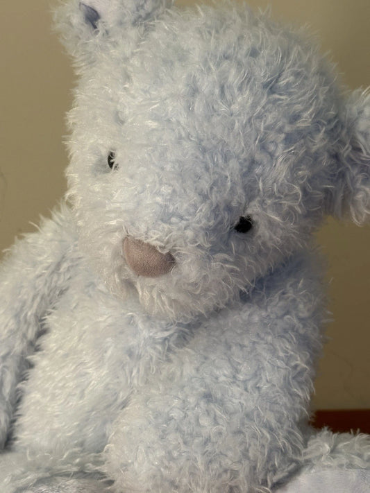 Orsacchiotto Jellycat Large Whisper Bear nuovo senza etichette raro HTF azzurro chiaro giocattolo morbido
