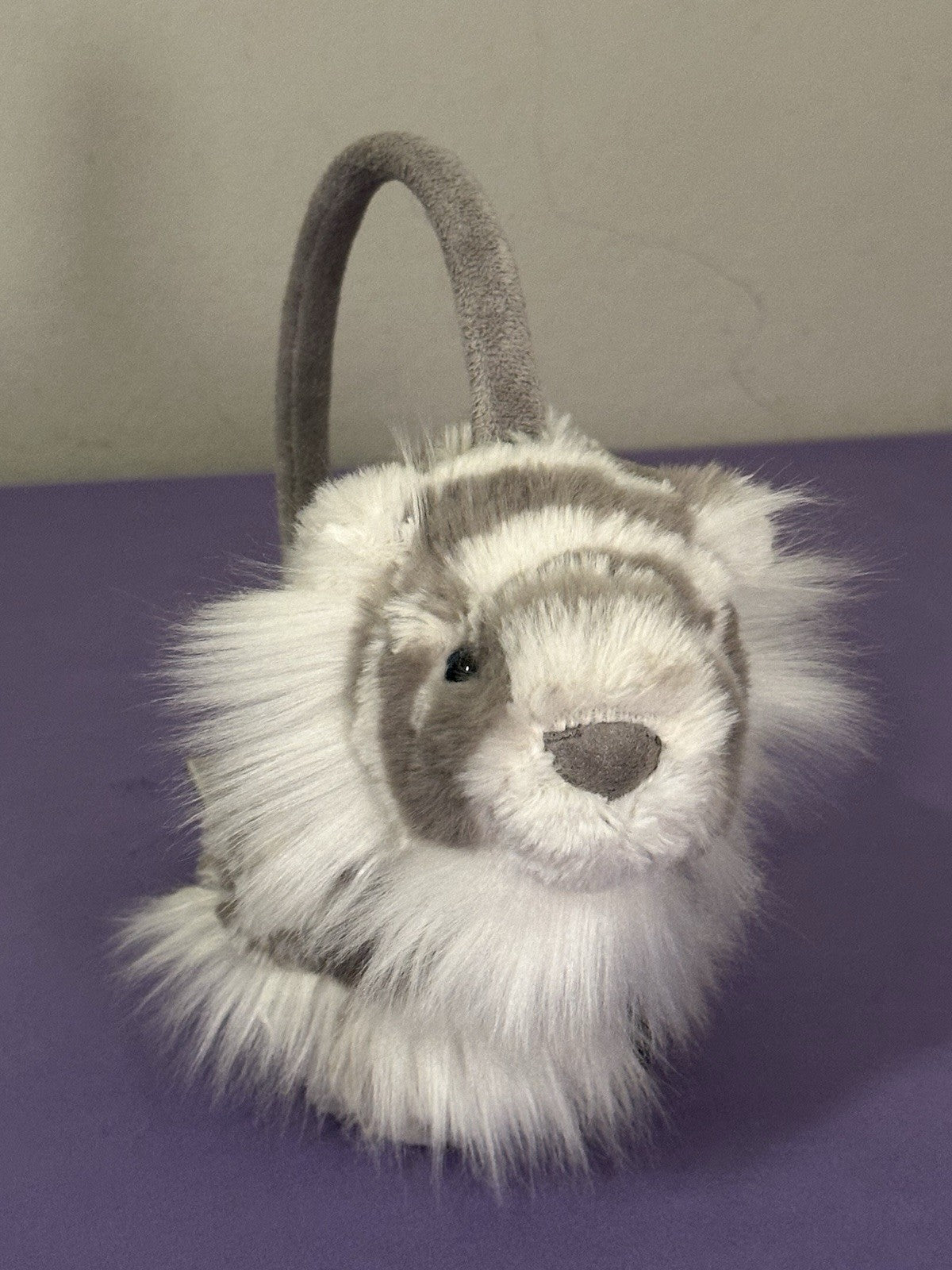 Paraorecchie Jellycat Sacha Snow Tiger nuovi senza etichette grigio e bianco morbido peluche raro ritirato-