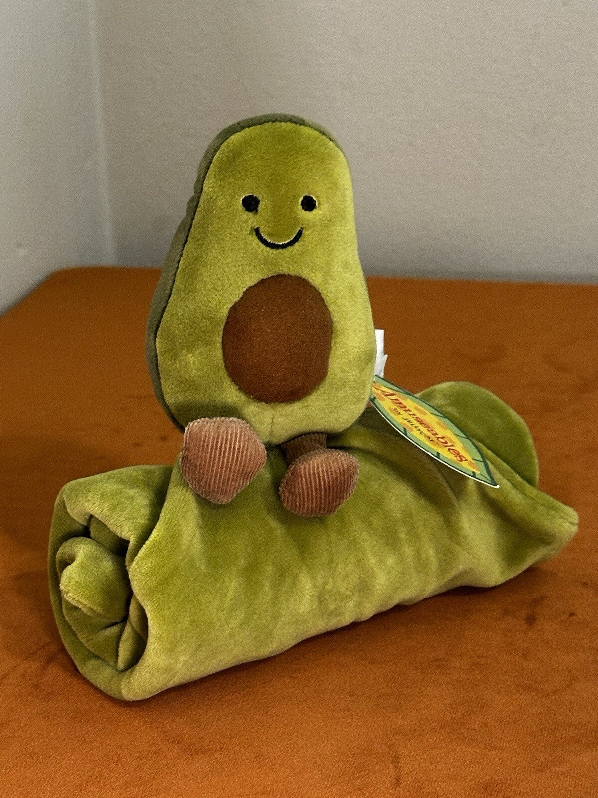 NUOVO Jellycat Amuseables Avocado Succhietto Nuovo con etichette Blankie Coperta Trapuntino Raro-