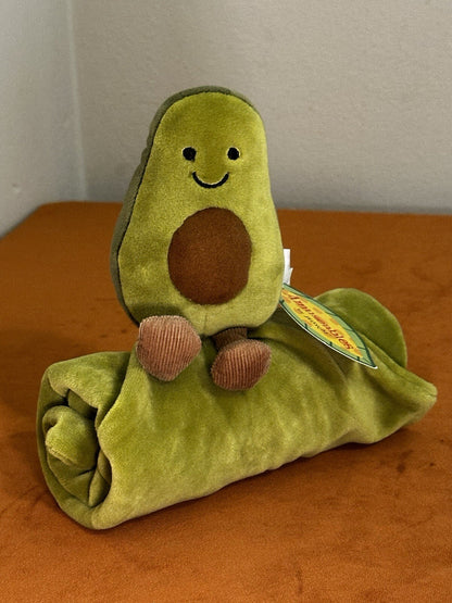 NUOVO Jellycat Amuseables Avocado Succhietto Nuovo con etichette Blankie Coperta Trapuntino Raro-