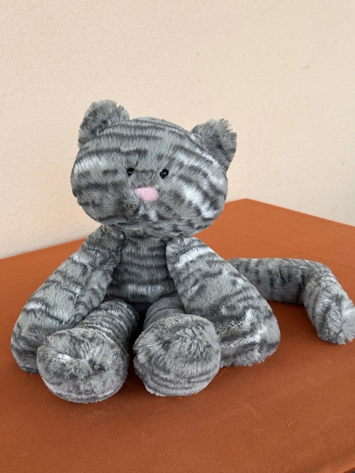 Peluche Jellycat Merryday grigio gatto tabby in pensione raro argento tabby gattino gattino