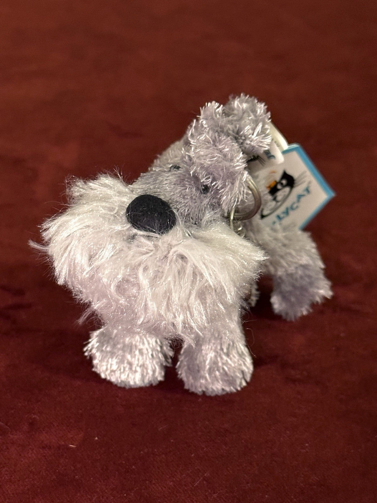 NUOVO portachiavi cane Jellycat Alley nuovo con etichette piccolo cucciolo borsa ciondolo HTF grigio cucciolo portachiavi-