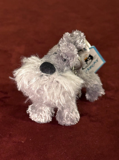NUOVO portachiavi cane Jellycat Alley nuovo con etichette piccolo cucciolo borsa ciondolo HTF grigio cucciolo portachiavi-