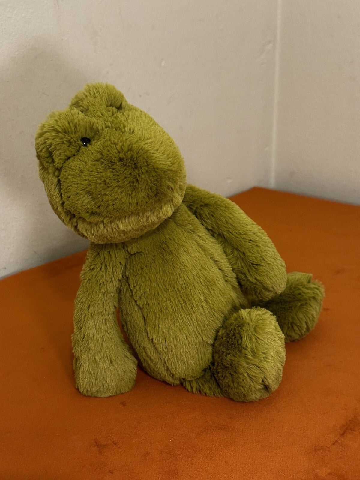 Peluche giocattolo morbido Jellycat Medium Bashful Frog occhi piccoli raro rana verde in pensione-