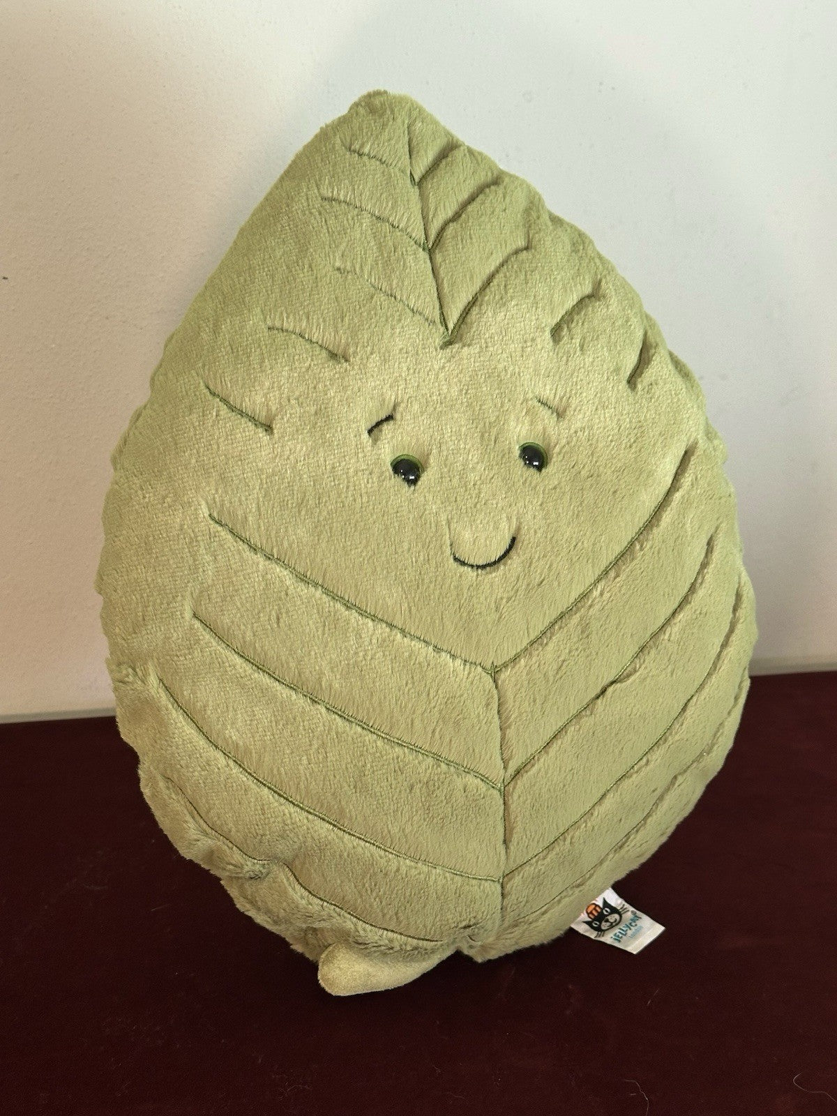 Peluche giocattolo morbido Jellycat Woodland foglia di faggio grande foglia verde raro ritirato-