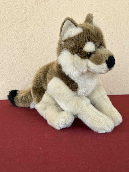 Lupo zingaro nuovo senza etichette animale selvatico bosco raro peluche giocattolo morbido ritirato made in France-