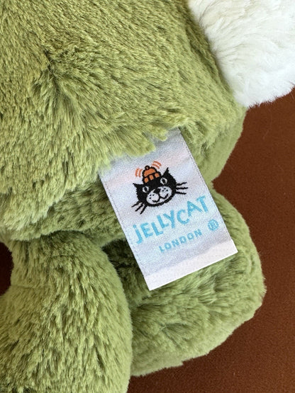 Peluche Jellycat Medium Bashful Moss Bunny nuovo senza etichette verde raro coniglio giocattolo morbido-