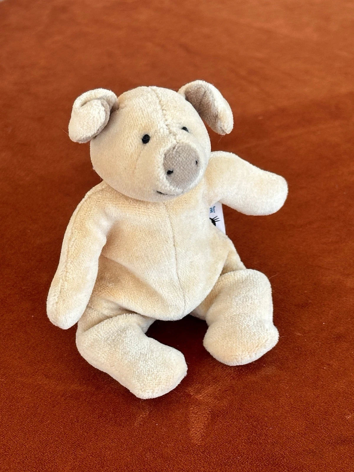 Jellycat Squidgikins Maiale Beige Rosa Mini Maiale 14 cm 1999 Vintage