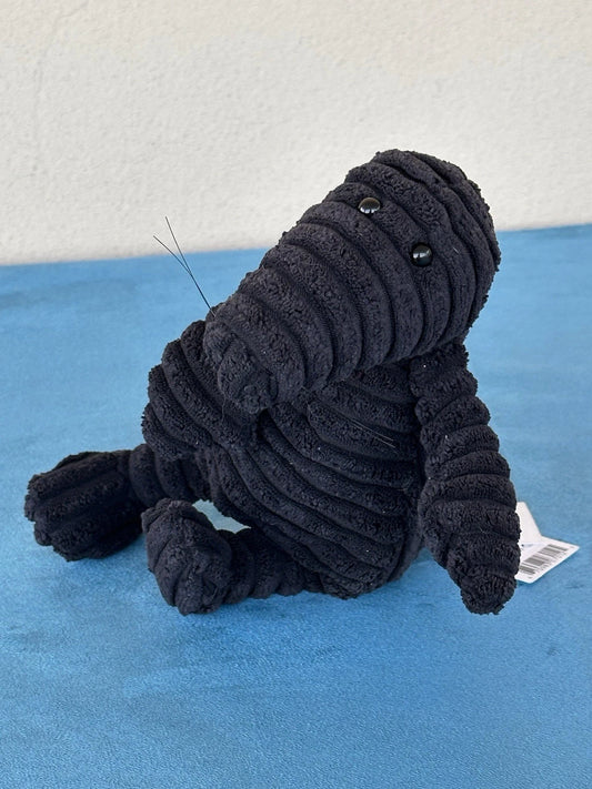 NUOVO Jellycat Small Cordy Roy Mole nuovo con etichette giocattolo morbido 9" nero velluto a coste
