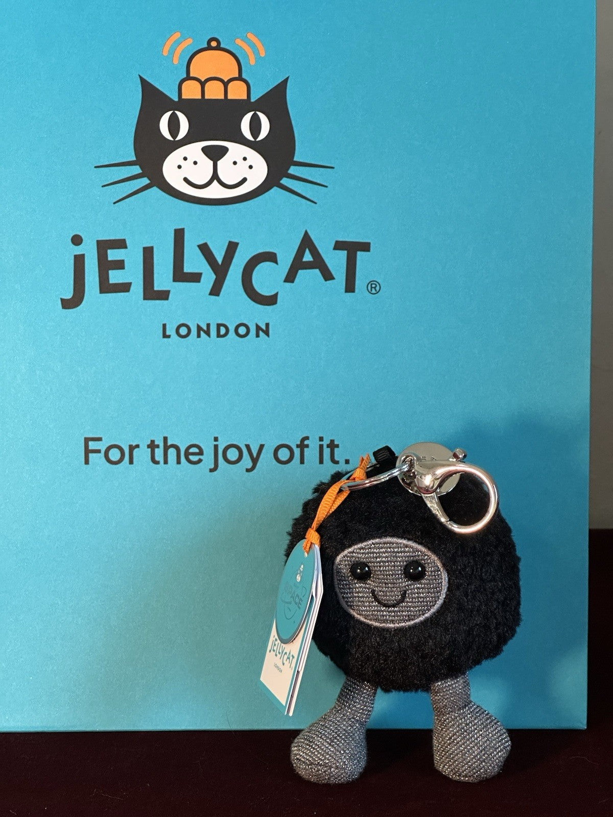 NUOVO portachiavi Jellycat Amuseables borsa buco nero esclusivo collezione spazio-