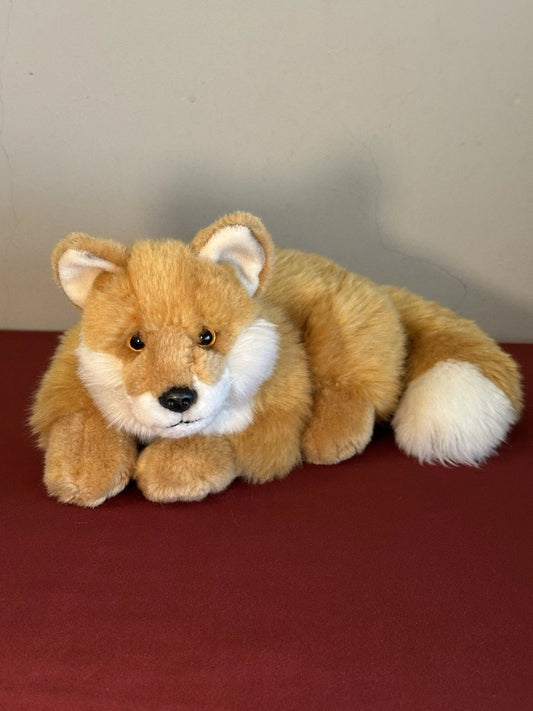 Rarissimo peluche WWF Oko volpe rossa sdraiata 26 cm 10” volpe arancione ritirato