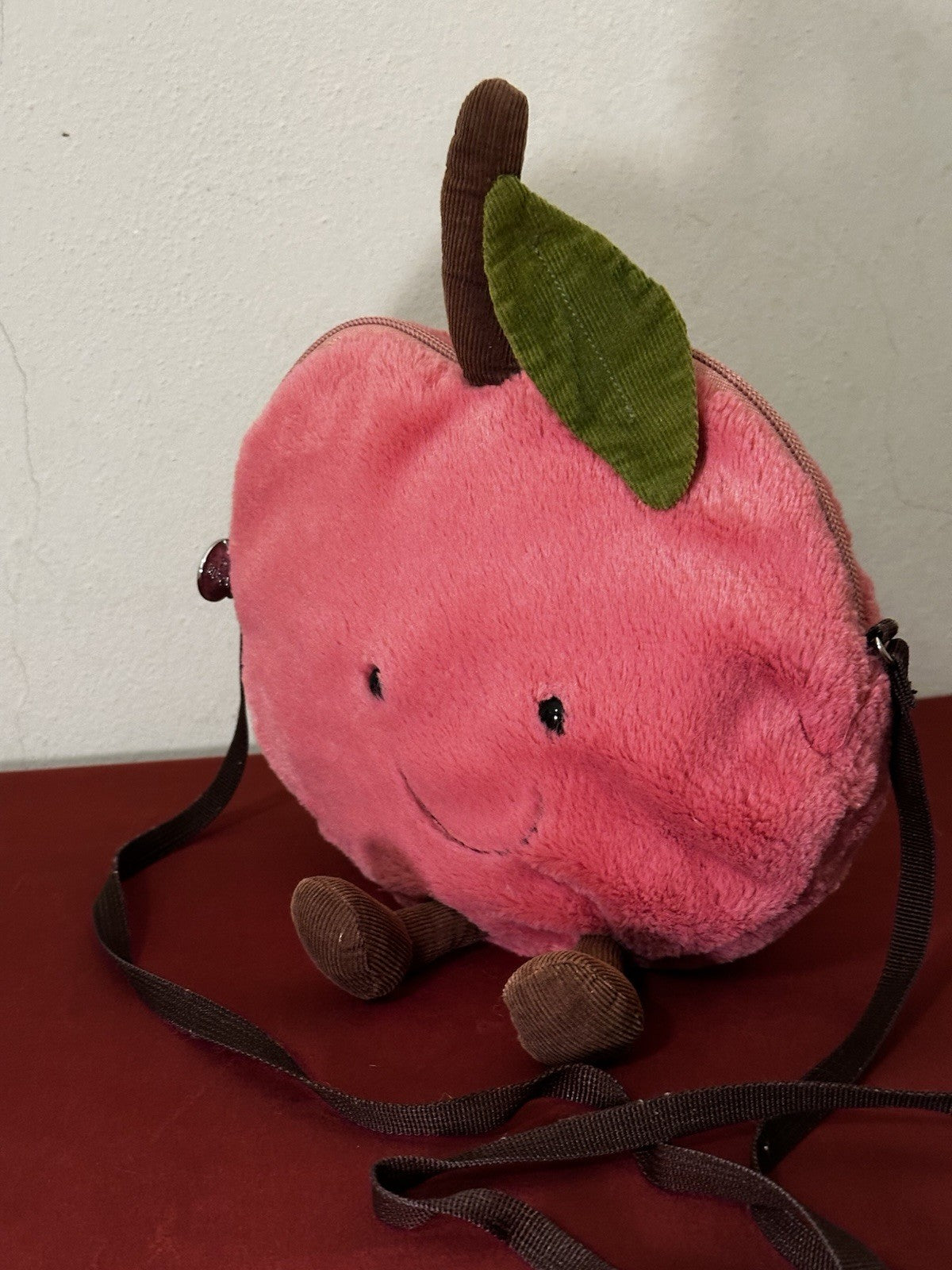 Jellycat Borsa Ciliegia Amusabile Ritirata HTF Frutta Cibo Ciliegie Giocattolo Morbido Raro Peluche-