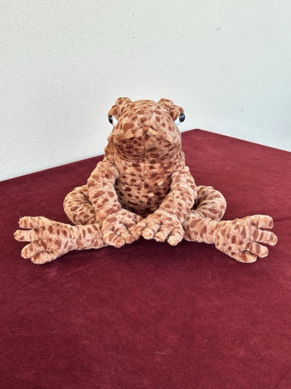 Jellycat Toby Toad BNWOT Medium Brown Soft Toy Beanie 12in Retired Rare Plush