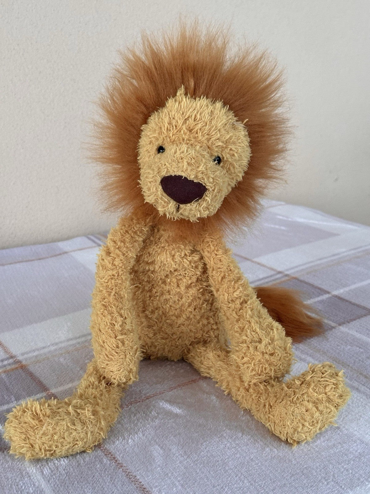 Peluche Jellycat Wild Thing Lion gambe lunghe fagiolo coccoloso morbido raro ritirato-