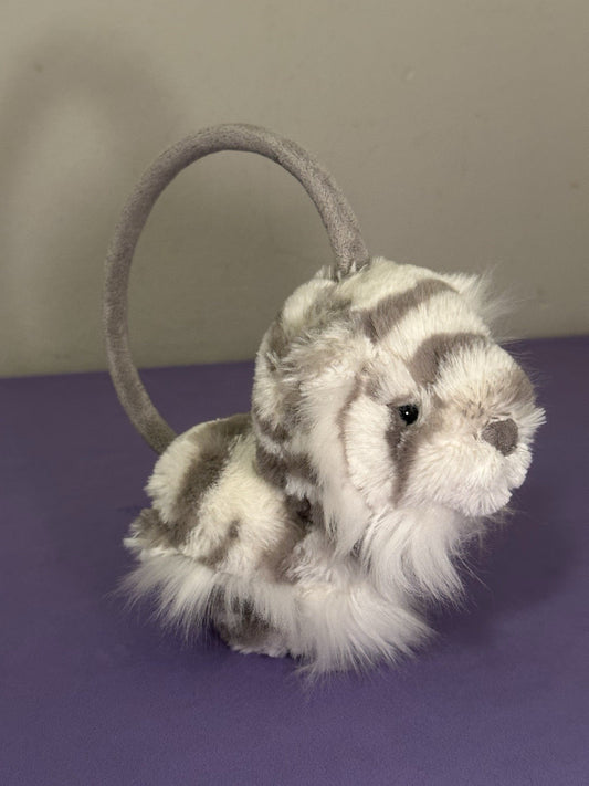 Paraorecchie Jellycat Sacha Snow Tiger nuovi senza etichette grigio e bianco morbido peluche raro ritirato-