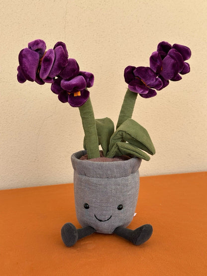 Jellycat Amuseable Orchid BNWOT Plant in Pot of Purple Flowers Soft Toy Retired