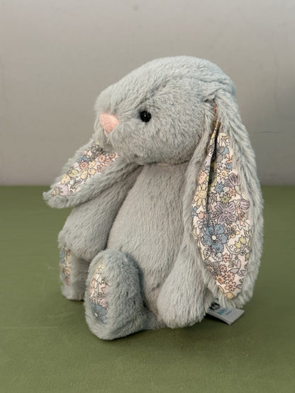 Jellycat piccolo coniglietto con fiori di salvia timido nuovo senza etichette verde con fiore coniglio in pensione-