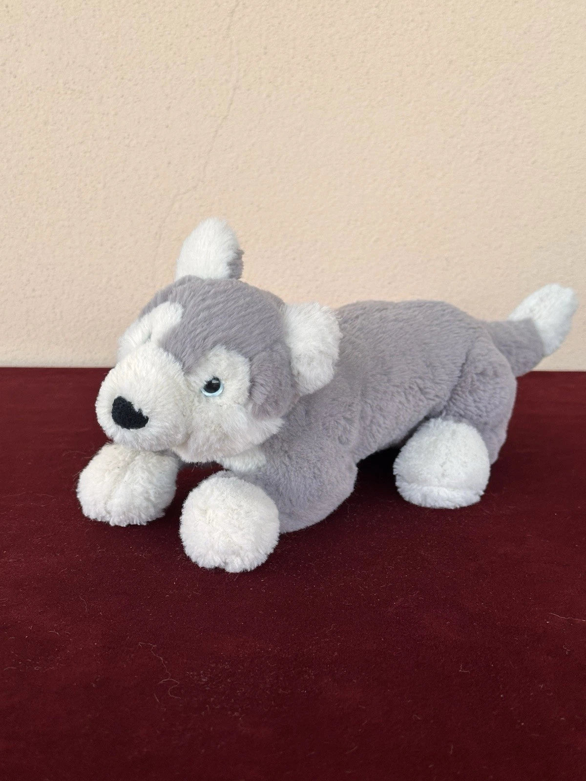 Peluche Jellycat Little Hudson Husky giocattolo morbido sdraiato piccolo cucciolo cane pensionato