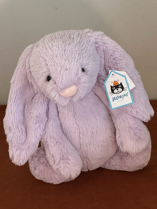 NUOVO Jellycat Medium Bashful Lilac Bunny nuovo con etichette ritirato raro coniglio lavanda peluche-