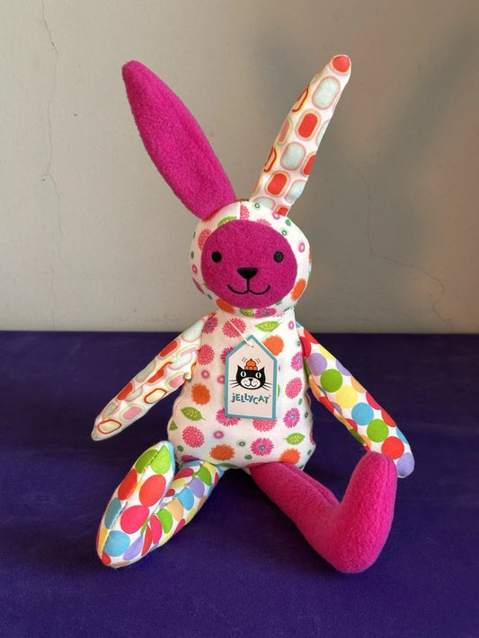 NUOVO Jellycat Big Bebop Bunny Nuovo con etichette Vintage Multicolore Coniglio Giocattolo Morbido Ritirato