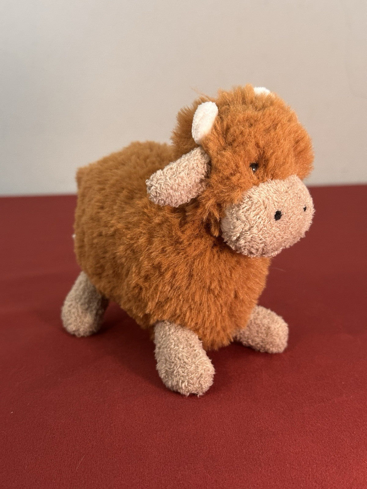 Peluche Jellycat Farm Friends Highland Cow nuovo senza etichette peluche giocattolo morbido vitello-