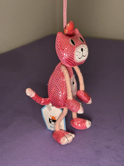 Mascotte giocattolo Jellycat Dingly Dangly Pink Jellycat nuova con etichette scintillante ritirata rara-