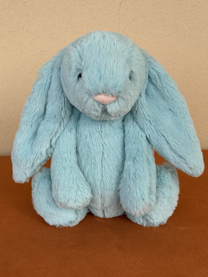 Jellycat Medium Bashful Aqua Bunny BNWOT Retired Rare Soft Toy Rabbit Plush