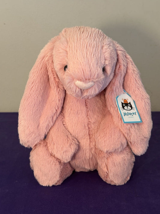 NUOVO coniglietto Jellycat Medium Bashful Petal nuovo con etichette coniglio rosa caldo raro ritirato 12"-