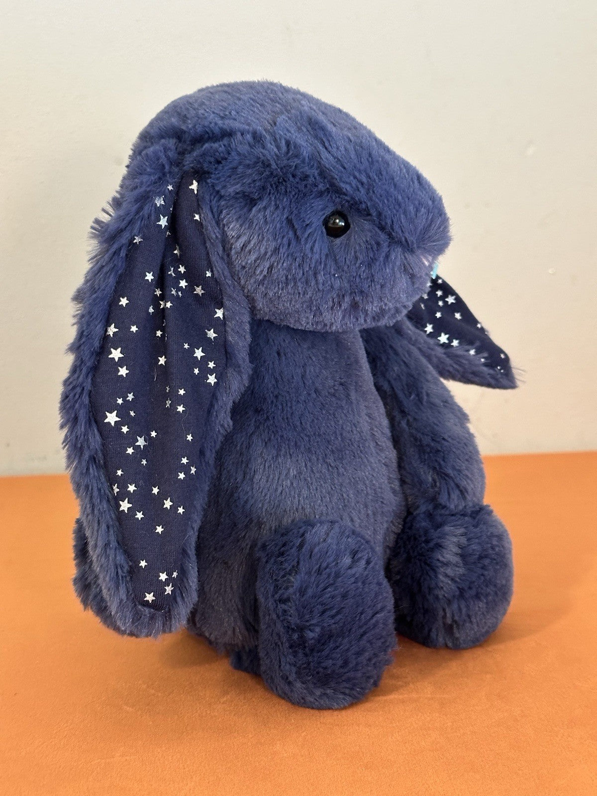 NUOVO coniglietto Jellycat Medium Bashful Stardust nuovo con etichette blu navy con stelle raro coniglio-