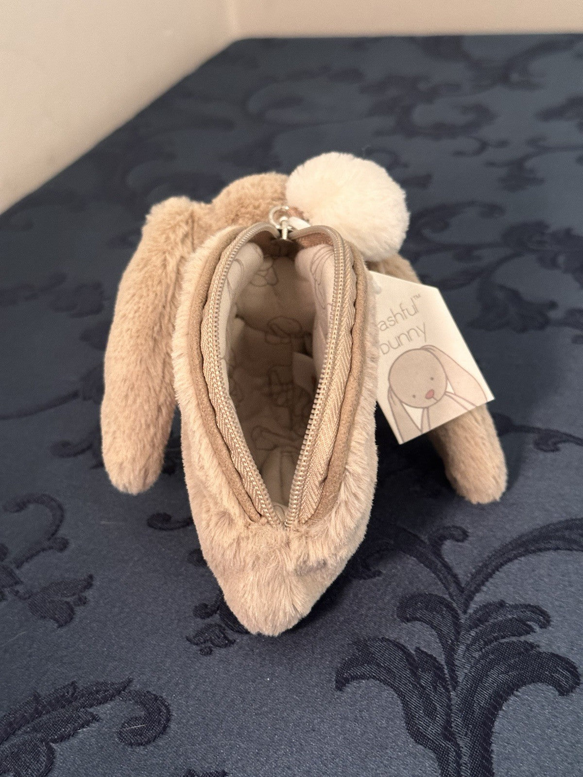 NUOVO Jellycat Bashful Beige Bunny Pouch nuovo con etichette piccolo coniglio borsa ritirato raro-