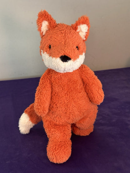 NUOVO Jellycat Cushy Fox NUOVO CON ETICHETTE Vivid Orange Fox peluche giocattolo morbido ritirato medio 12"-