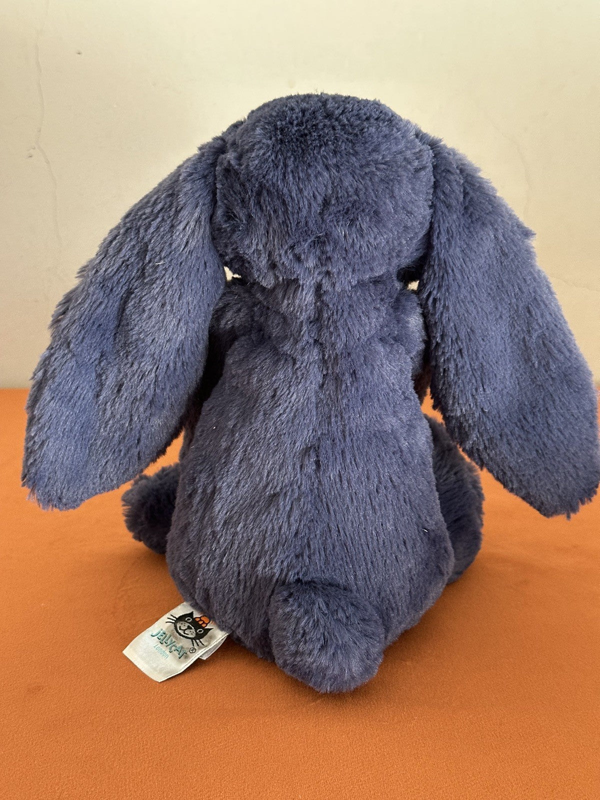 Jellycat Medium Bashful Navy Bunny nuovo senza etichette blu ritirato raro coniglio peluche cm.31-