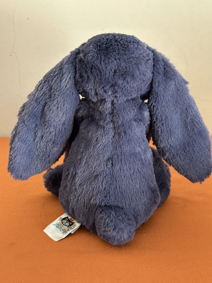 Jellycat Medium Bashful Navy Bunny nuovo senza etichette blu ritirato raro coniglio peluche cm.31-