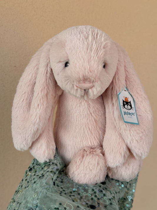 NUOVO Jellycat Medium Bashful Blush Bunny Nuovo con etichette Ritirato Raro Coniglio Rosa Giocattolo Morbido-