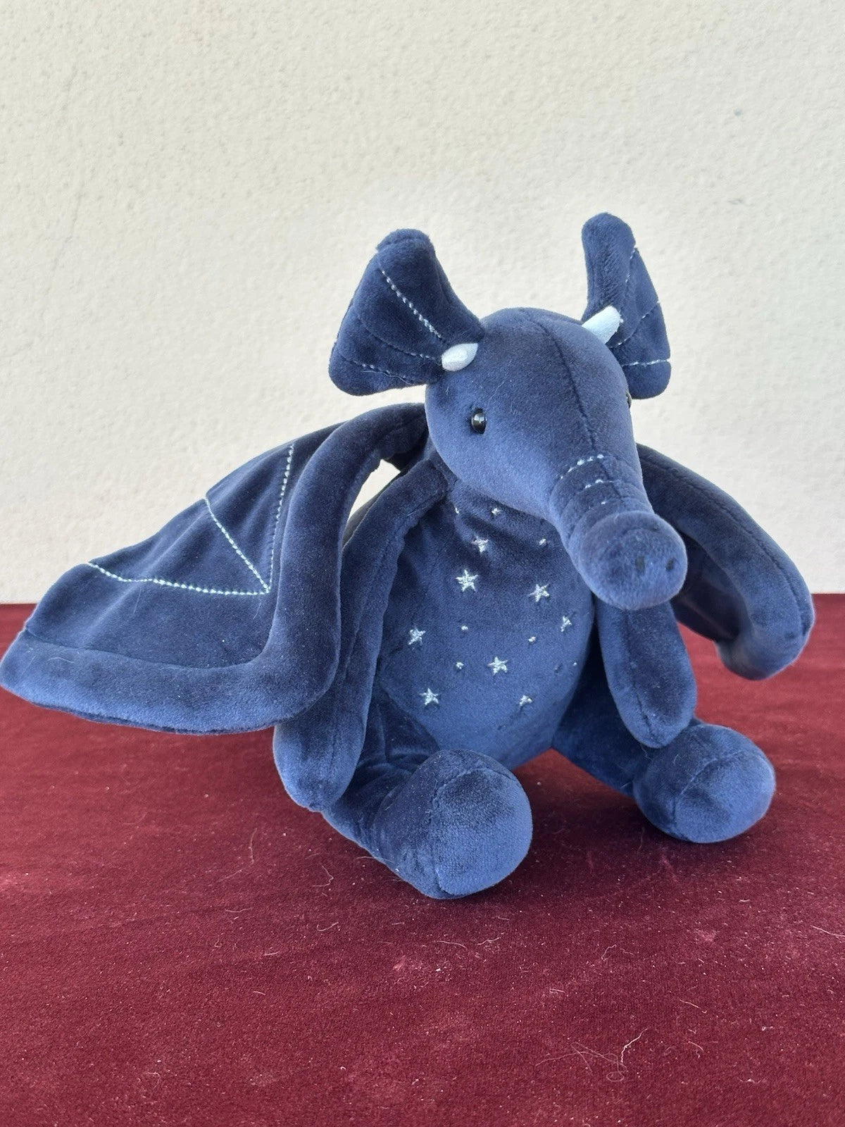 Jellycat Moonlight Dragon raro drago vellutato blu navy in pensione giocattolo morbido peluche