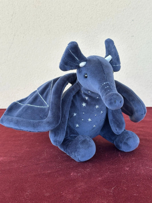 Jellycat Moonlight Dragon raro drago vellutato blu navy in pensione giocattolo morbido peluche