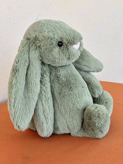 Peluche Jellycat Medium Bashful Felce Bunny nuovo senza etichette verde raro coniglio giocattolo morbido