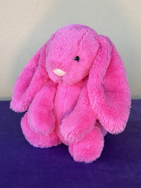 Peluche Jellycat Medium Bashful Hot Pink Bunny Neon Fucsia Coniglio Raro Ritirato 12"-