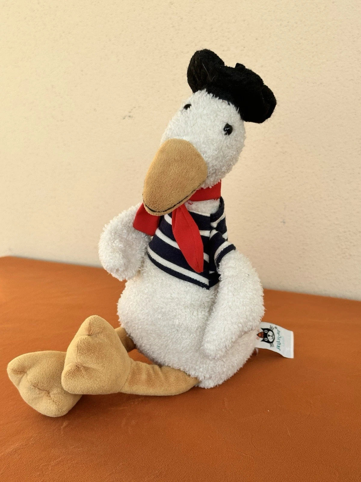Peluche uccellino giocattolo morbido anatra vestita francese Jellycat Gaston Goose raro pensionato