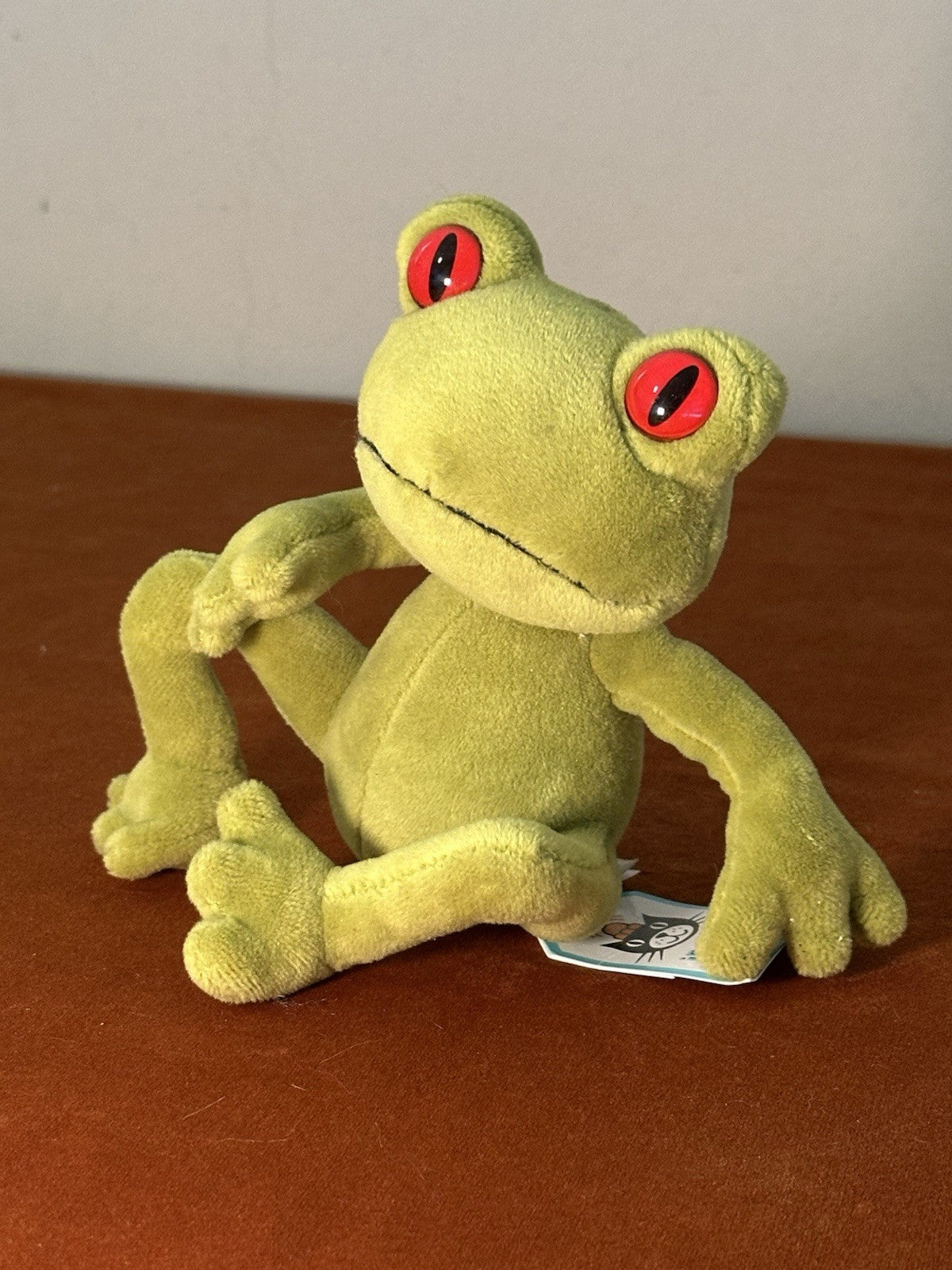 NUOVO Jellycat Little Tad Tree Frog piccolo vellutato verde vivo anfibio ritirato-