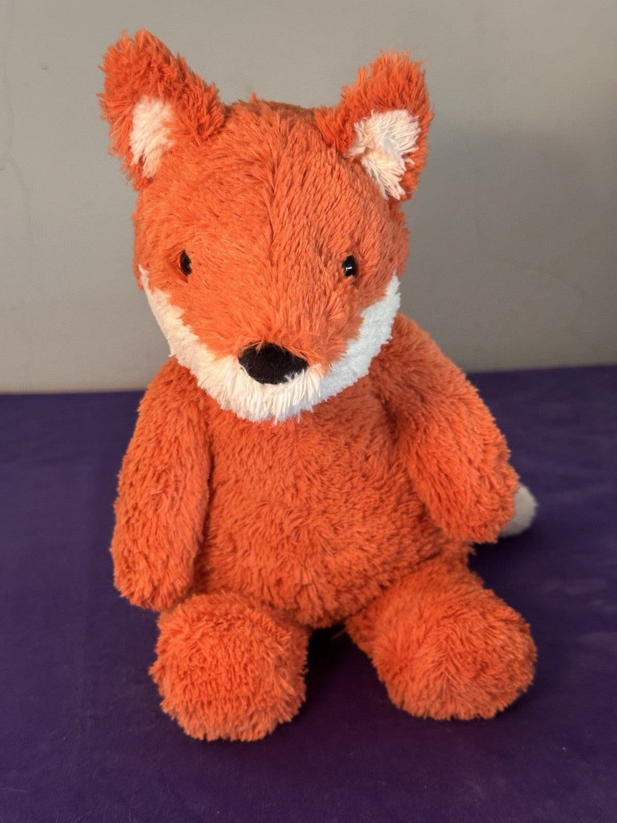 NUOVO Jellycat Cushy Fox NUOVO CON ETICHETTE Vivid Orange Fox peluche giocattolo morbido ritirato medio 12"-