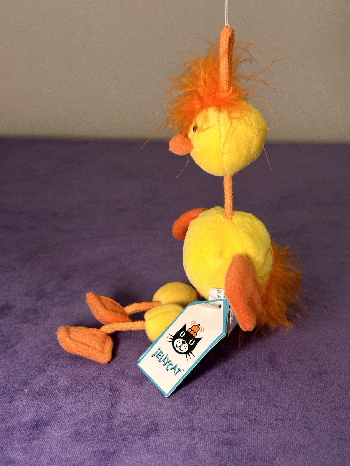 NUOVO Jellycat Wobbly Bobbly pulcino nuovo con etichette vintage pulcino giallo raro uccellino anatra in pensione-