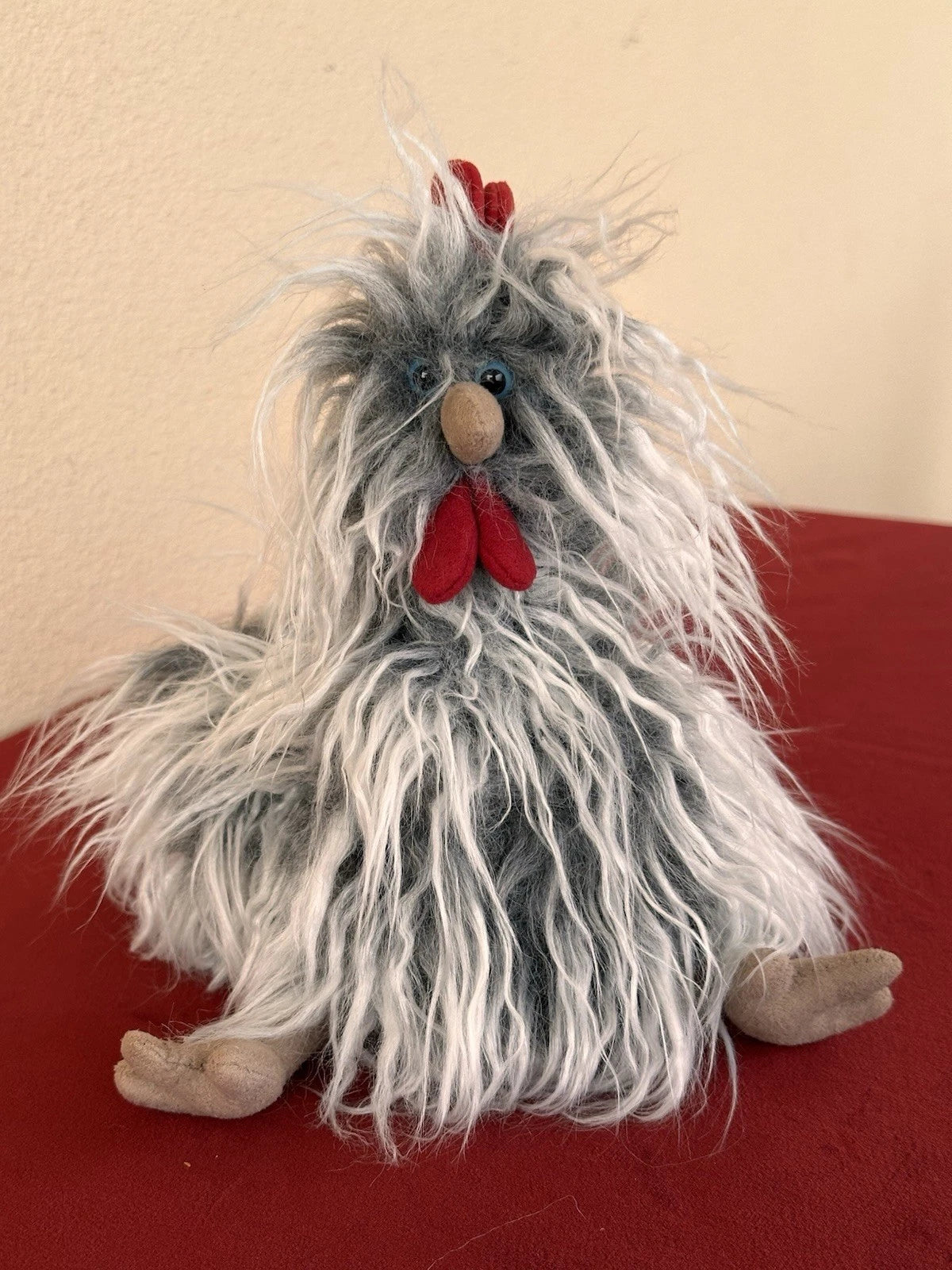 New Jellycat Small Roger Rooster BNWT Grey Chicken Blue Eyes Retired 2015 Plush