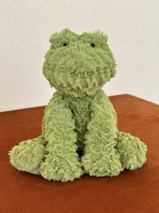 Peluche Jellycat Medium Fuddlewuddle Frog raro giocattolo morbido anfibio verde in pensione