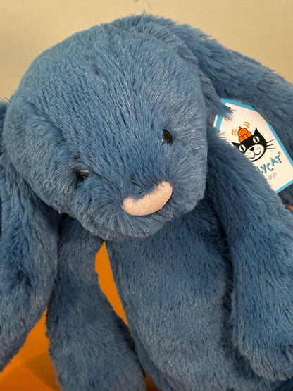 NUOVO coniglietto minerale Jellycat Medium Bashful nuovo con etichette blu benzina raro coniglio-