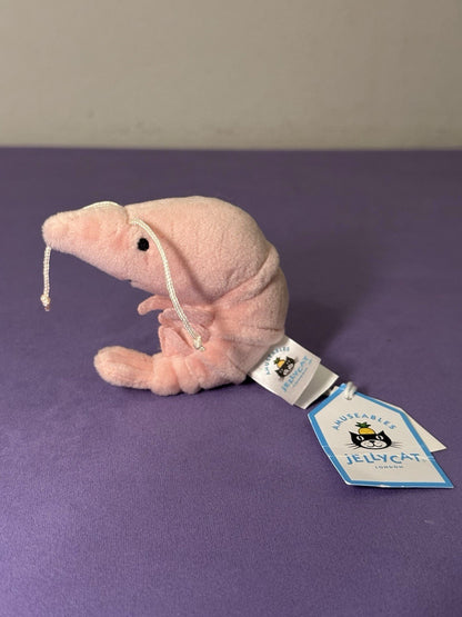 NUOVO Jellycat Sensational Gamberetto Nuovo con etichette Pesce Ocean Life Gambero Divertente Peluche Giocattolo Morbido-