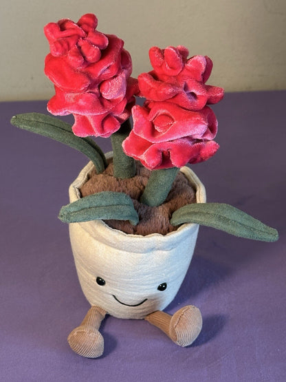 Pianta di giacinto Jellycat divertente nuova senza etichette ritirata rara giocattolo morbido fiori rosa caldo-
