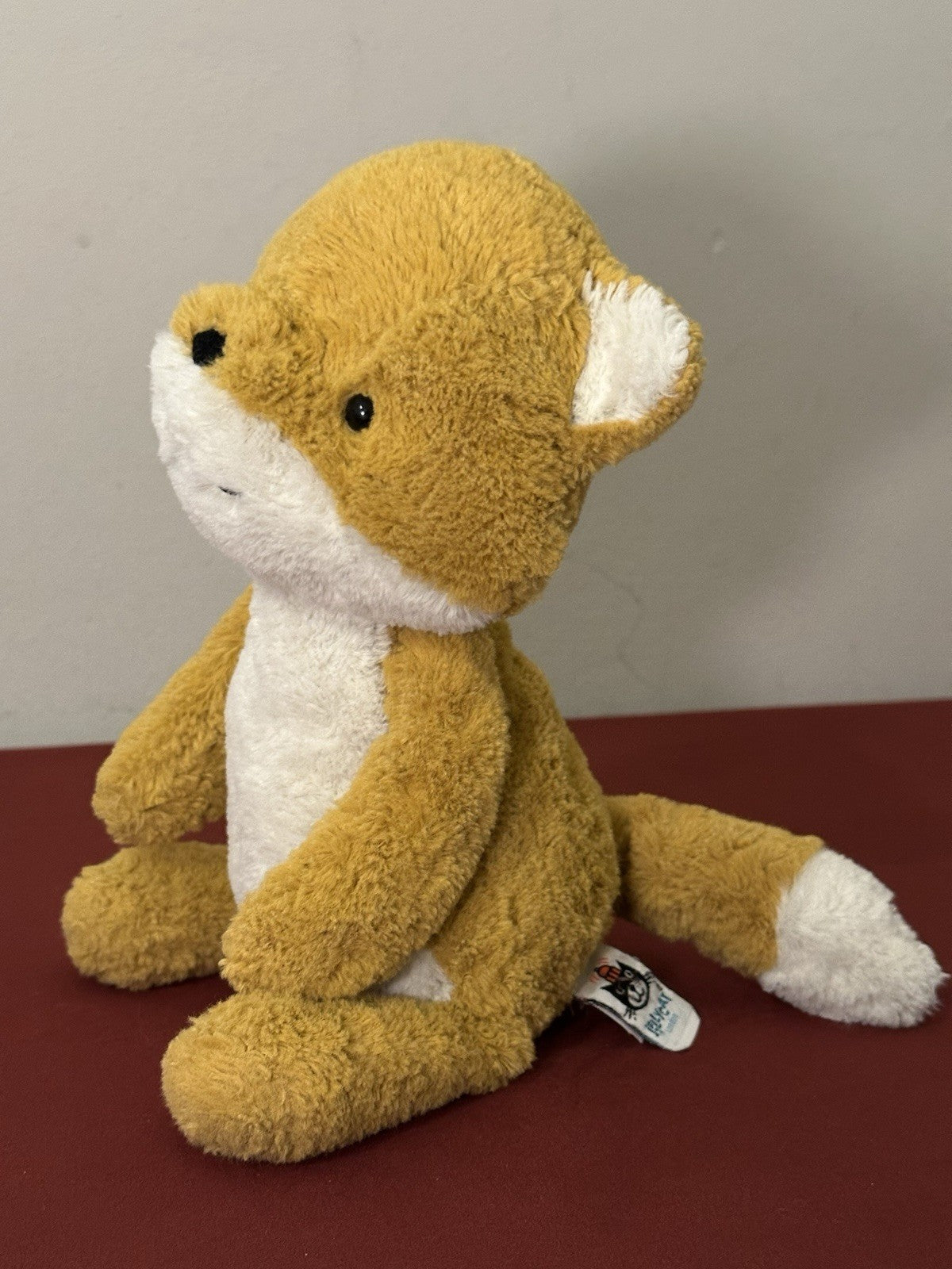 Jellycat Tuffet Fox nuovo senza etichette Woodland Orange and Cream Fox raro giocattolo morbido ritirato-