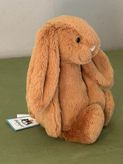 NUOVO Jellycat Small Bashful Golden Bunny nuovo con etichette coniglio marrone caldo raro ritirato 8"-